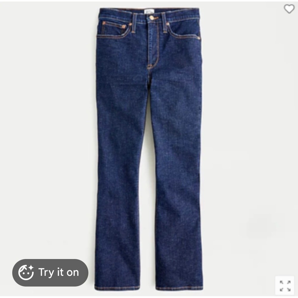 J.Crew Boot Crop Jeans Dark Wash Raw Hem High Rise Denim Size 30